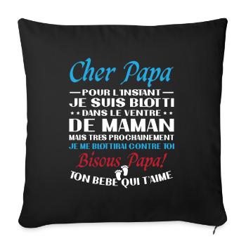 Original Pregnancy Ad for Expectant Dad - Sofa pillowcase 17,3'' x 17,3'' (45 x 45 cm) - black - Front