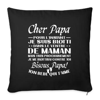 Original Pregnancy Ad for Expectant Dad - Sofa pillowcase 17,3'' x 17,3'' (45 x 45 cm) - black - Front
