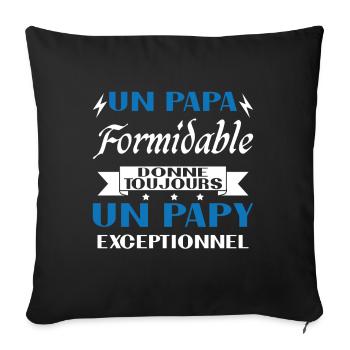 Terrific Dad Always Gives Exceptional Grandpa - Sofa pillowcase 17,3'' x 17,3'' (45 x 45 cm) - black - Front