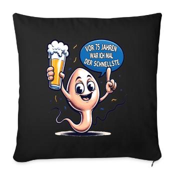 Il y a 75 ans, j’étais le plus rapide - Housse de coussin décorative 45 x 45 cm - noir - Devant