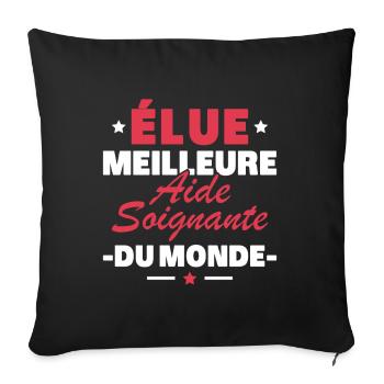 Voted the best caregiver in the world - Sofa pillowcase 17,3'' x 17,3'' (45 x 45 cm) - black - Front