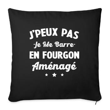 I can't drive myself in a campervan - Sofa pillowcase 17,3'' x 17,3'' (45 x 45 cm) - black - Front