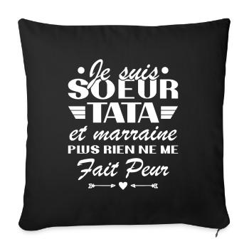 Sister Tata and Godmother - Sofa pillowcase 17,3'' x 17,3'' (45 x 45 cm) - black - Front