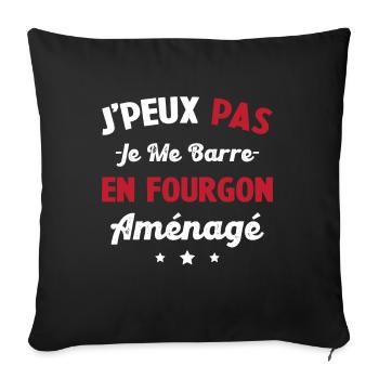 I can't get into a campervan - Sofa pillowcase 17,3'' x 17,3'' (45 x 45 cm) - black - Front