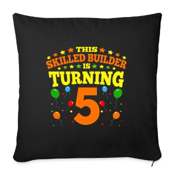 5th birthday Boy Brick Builder 5 Years Old Gifts - Sofa pillowcase 17,3'' x 17,3'' (45 x 45 cm) - black - Front
