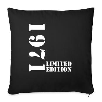 1971 édition limitée anniversaire cadeau femme mari - Housse de coussin décorative 45 x 45 cm - noir - Devant