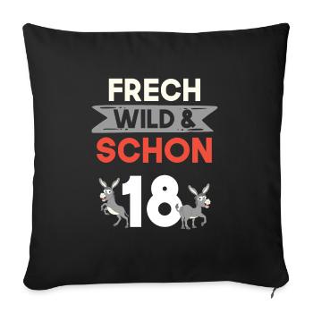 18 Jahre Geburtstag Esel - Sofakissenbezug 45 x 45 cm - Schwarz - Vorne