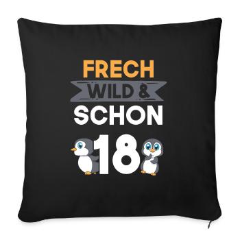 18 Jahre Geburtstag Pinguin - Sofakissenbezug 45 x 45 cm - Schwarz - Vorne