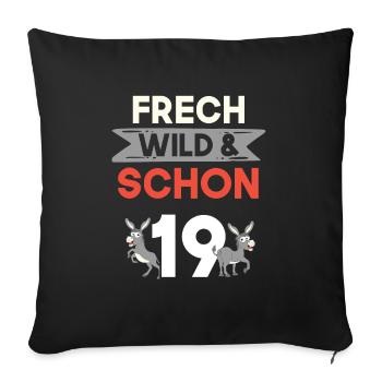 19 Jahre Geburtstag Esel - Sofakissenbezug 45 x 45 cm - Schwarz - Vorne
