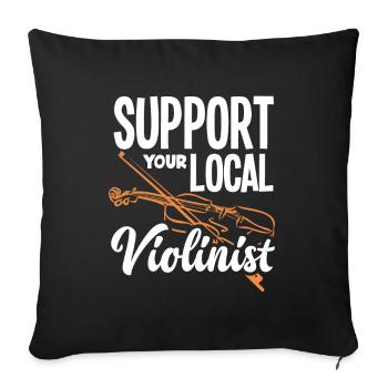 Violon Violon Violoniste Joueur de violon - Housse de coussin décorative 45 x 45 cm - noir - Devant
