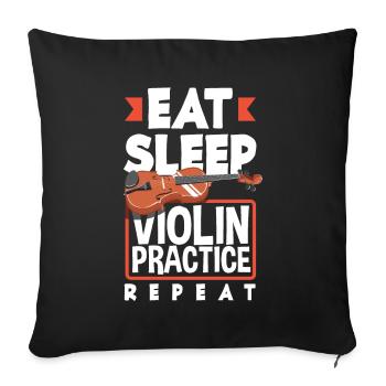 Violin Violin Violinist Violin Player - Sofa pillowcase 17,3'' x 17,3'' (45 x 45 cm) - black - Front