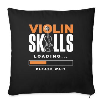 Violon Violon Violoniste Joueur de violon - Housse de coussin décorative 45 x 45 cm - noir - Devant