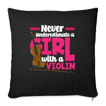 Violin Violin Violinist Violin Player - Sofa pillowcase 17,3'' x 17,3'' (45 x 45 cm) - black - Front