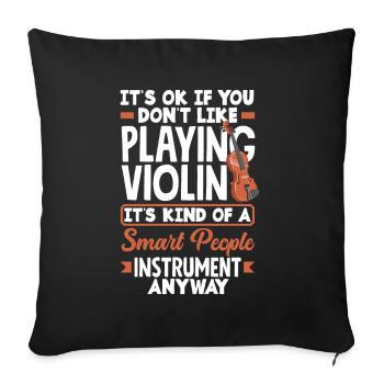 Violin Violin Violinist Violin Player - Sofa pillowcase 17,3'' x 17,3'' (45 x 45 cm) - black - Front