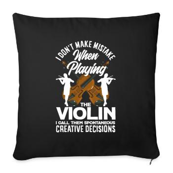 Violon Violon Violoniste Joueur de violon - Housse de coussin décorative 45 x 45 cm - noir - Devant