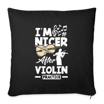 Violin Violin Violinist Violin Player - Sofa pillowcase 17,3'' x 17,3'' (45 x 45 cm) - black - Front