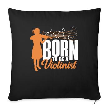 Violin Violin Violinist Violin Player - Sofa pillowcase 17,3'' x 17,3'' (45 x 45 cm) - black - Front