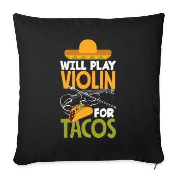 Violin Violin Violinist Violin Player - Sofa pillowcase 17,3'' x 17,3'' (45 x 45 cm) - black - Front