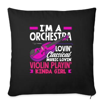 Violin Violin Violinist Violin Player - Sofa pillowcase 17,3'' x 17,3'' (45 x 45 cm) - black - Front