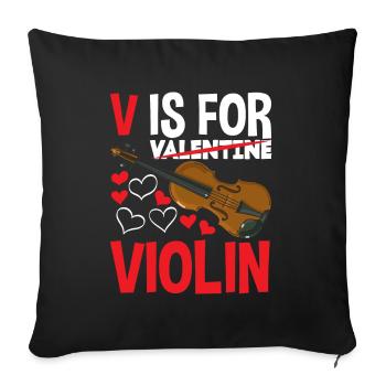 Violin Violin Violinist Violin Player - Sofa pillowcase 17,3'' x 17,3'' (45 x 45 cm) - black - Front