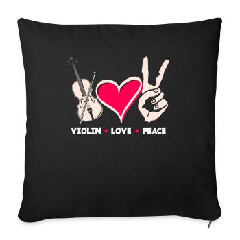 Violin Violin Violinist Violin Player - Sofa pillowcase 17,3'' x 17,3'' (45 x 45 cm) - black - Front