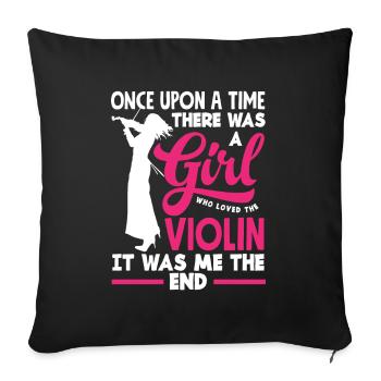 Violon Violon Violoniste Joueur de violon - Housse de coussin décorative 45 x 45 cm - noir - Devant