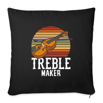 Violon Violon Violoniste Joueur de violon - Housse de coussin décorative 45 x 45 cm - noir - Devant