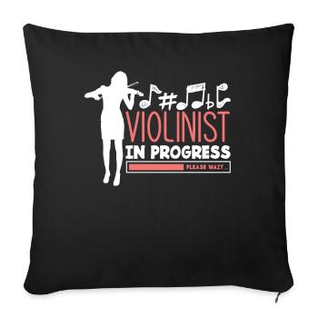 Violin Violin Violinist Violin Player - Sofa pillowcase 17,3'' x 17,3'' (45 x 45 cm) - black - Front