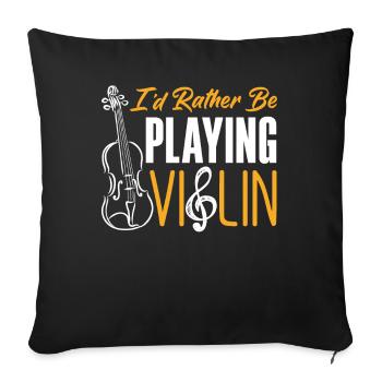 Violin Violin Violinist Violin Player - Sofa pillowcase 17,3'' x 17,3'' (45 x 45 cm) - black - Front