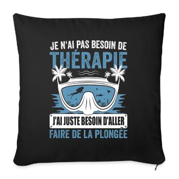 I just need to go snorkeling - Sofa pillowcase 17,3'' x 17,3'' (45 x 45 cm) - black - Front