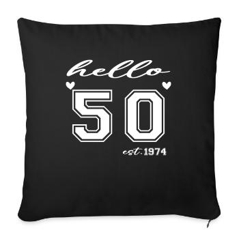 Hello 50 est 1974 - Housse de coussin décorative 45 x 45 cm - noir - Devant