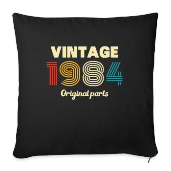 Vinatge 1984 Cadeau d’anniversaire - Housse de coussin décorative 45 x 45 cm - noir - Devant