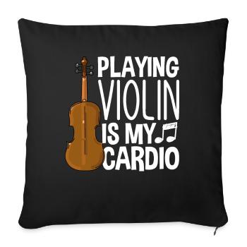 Violin Violin Violinist Violin Player - Sofa pillowcase 17,3'' x 17,3'' (45 x 45 cm) - black - Front