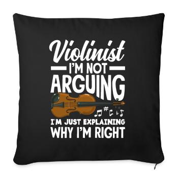 Violon Violon Violoniste Joueur de violon - Housse de coussin décorative 45 x 45 cm - noir - Devant