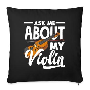 Violon Violon Violoniste Joueur de violon - Housse de coussin décorative 45 x 45 cm - noir - Devant