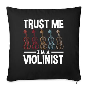 Violin Violin Violinist Violin Player - Sofa pillowcase 17,3'' x 17,3'' (45 x 45 cm) - black - Front