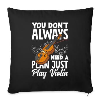 Violin Violin Violinist Violin Player - Sofa pillowcase 17,3'' x 17,3'' (45 x 45 cm) - black - Front