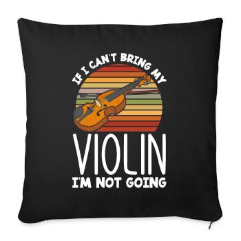 Violon Violon Violoniste Joueur de violon - Housse de coussin décorative 45 x 45 cm - noir - Devant