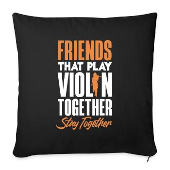 Violin Violin Violinist Violin Player - Sofa pillowcase 17,3'' x 17,3'' (45 x 45 cm) - black - Front