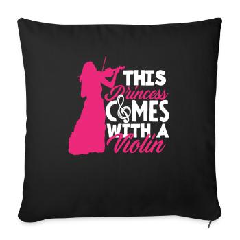 Violon Violon Violoniste Joueur de violon - Housse de coussin décorative 45 x 45 cm - noir - Devant