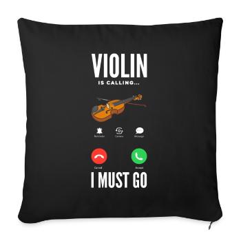 Violon Violon Violoniste Joueur de violon - Housse de coussin décorative 45 x 45 cm - noir - Devant