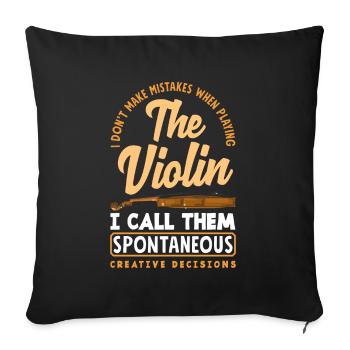 Violin Violin Violinist Violin Player - Sofa pillowcase 17,3'' x 17,3'' (45 x 45 cm) - black - Front