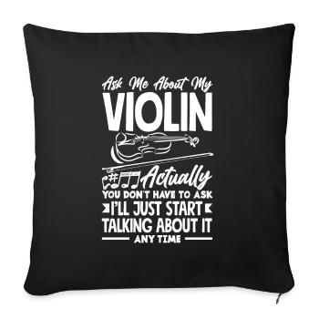 Violin Violin Violinist Violin Player - Sofa pillowcase 17,3'' x 17,3'' (45 x 45 cm) - black - Front