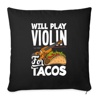 Violin Violin Violinist Violin Player - Sofa pillowcase 17,3'' x 17,3'' (45 x 45 cm) - black - Front