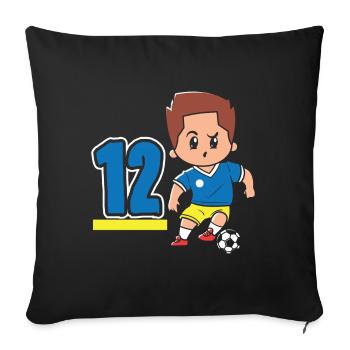 12th Birthday 12 Years Soccer Soccer Player - Sofa pillowcase 17,3'' x 17,3'' (45 x 45 cm) - black - Front