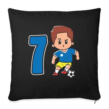 7th Birthday 7 Years Soccer Soccer Player - Sofa pillowcase 17,3'' x 17,3'' (45 x 45 cm) - black - Front