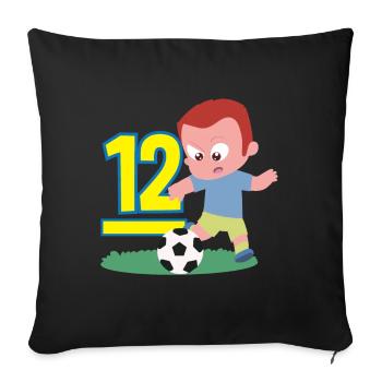 12th Birthday 12 Years Soccer Soccer Player - Sofa pillowcase 17,3'' x 17,3'' (45 x 45 cm) - black - Front