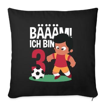 3rd Birthday 3 Years Soccer Soccer Player - Sofa pillowcase 17,3'' x 17,3'' (45 x 45 cm) - black - Front