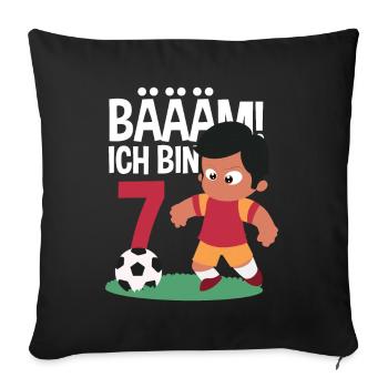 7th Birthday 7 Years Soccer Soccer Player - Sofa pillowcase 17,3'' x 17,3'' (45 x 45 cm) - black - Front