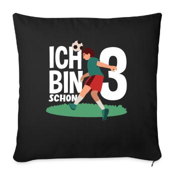 3rd Birthday 3 Years Soccer Soccer Player - Sofa pillowcase 17,3'' x 17,3'' (45 x 45 cm) - black - Front